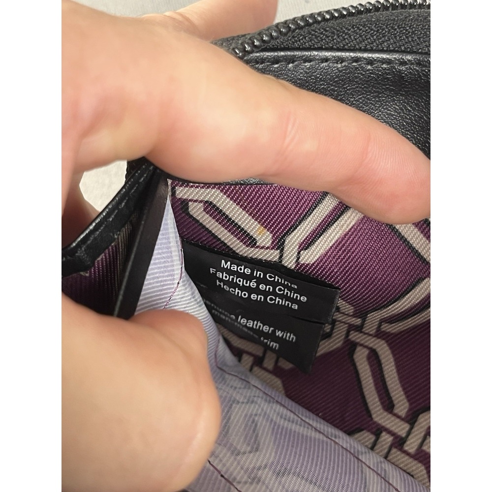 Perlina New York Black Soft Leather Zipper Wallet Clutch NWOT - Picture 11 of 16